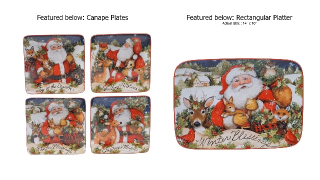 Amazon.com | Magic of Christmas 16pc Ceramic Dinnerware Set